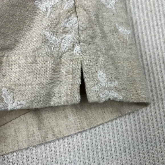 Abercrombie & Fitch Linen Blend Embroidered Pull On Shorts MEDIUM - Picture 8 of 16